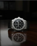 Men's Chronograph Watch Stainless Steel Black Dial 38mm