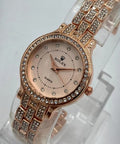 Rose Gold Crystal Ladies Quartz Watch