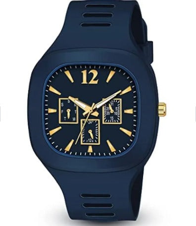 Blue Analog Fashion Watch for Men, 50mm Case
