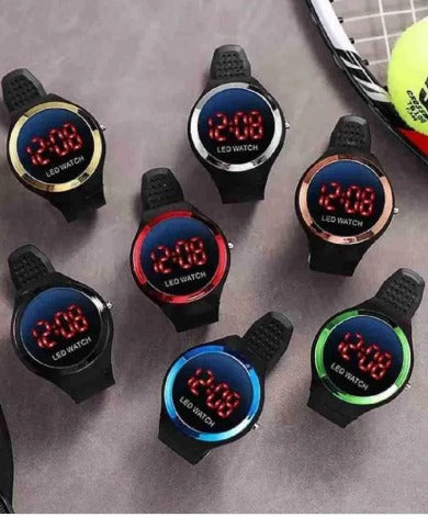 Men's Digital Watch with RGB Display Multi Colors