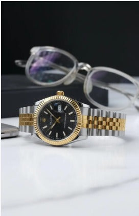 Men's Rolex Gold Silver Watch 40mm Daily Wear