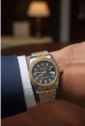Men's Rolex Gold Silver Watch 40mm Daily Wear