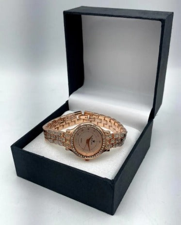 Rose Gold Crystal Ladies Quartz Watch