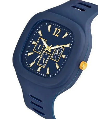 Blue Analog Fashion Watch for Men, 50mm Case