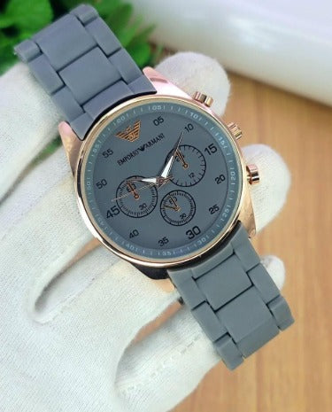 Men's Black Chronograph Stainless Steel Watch