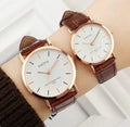 Stylish  Analogue Couple Watches - 2 Pcs in Leather 001