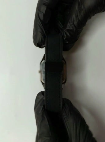 Men's Black Leather Strap Square Watch Imported Quality