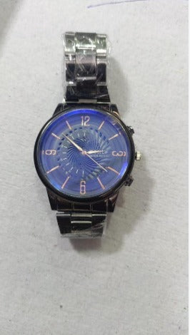 Men's Stainless Steel Blue Analog Watch