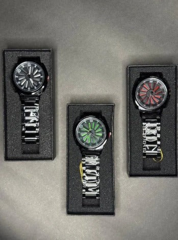 Stainless Steel Spinning Watch Multicolor Boxed